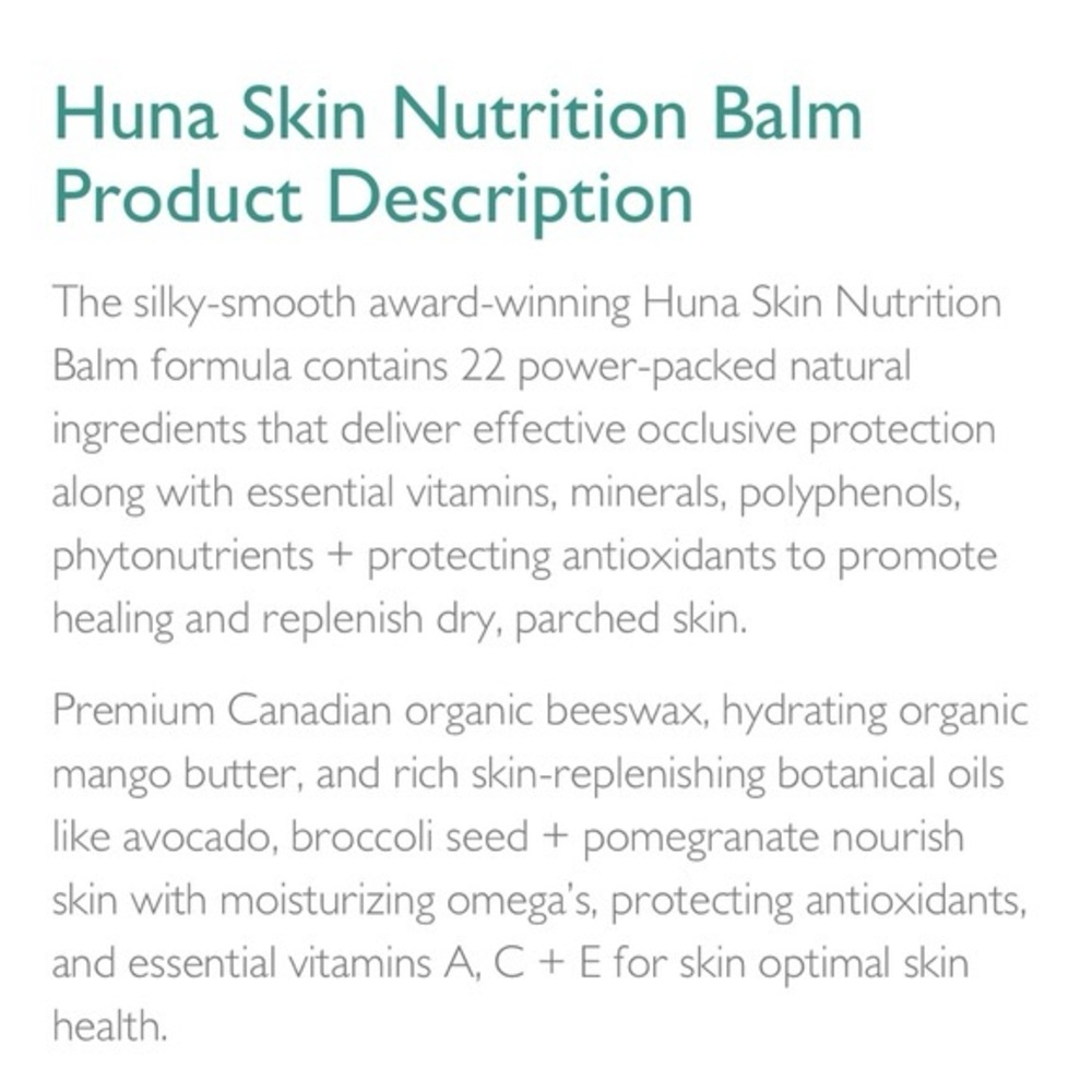 HUNA SKIN Nourish Skin Nutrition Balm Original Beeswax For Very Dry Skin - Picture 7 of 10